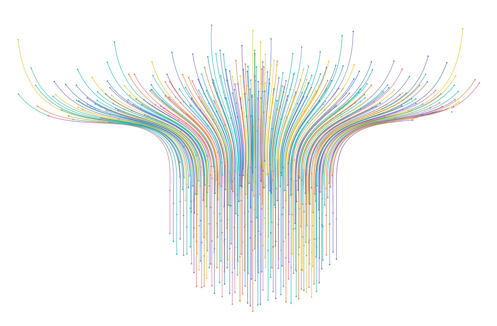 A pictorial representation of radial colorful lines depicting the amalgamation of technology at Cy5