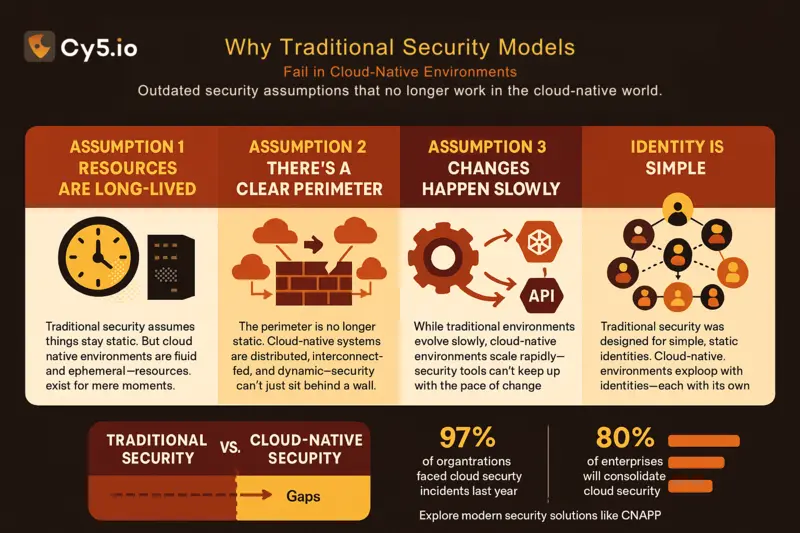 Why Traditional Security Models Fail in Cloud-Native Environments Outdated security assumptions that no longer work in the cloud-native world. 