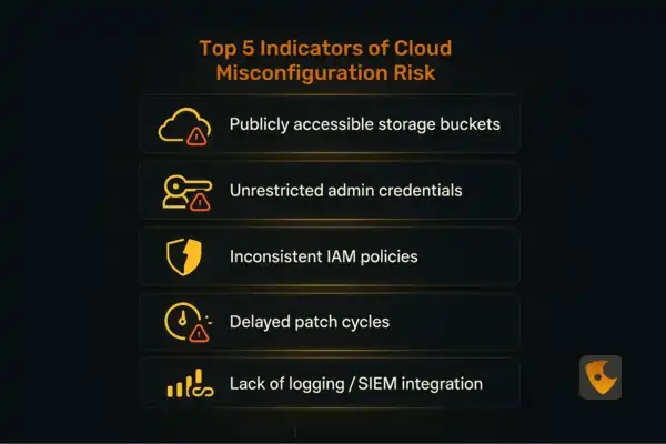 Top 5 indicators of cloud misconfiguration risk