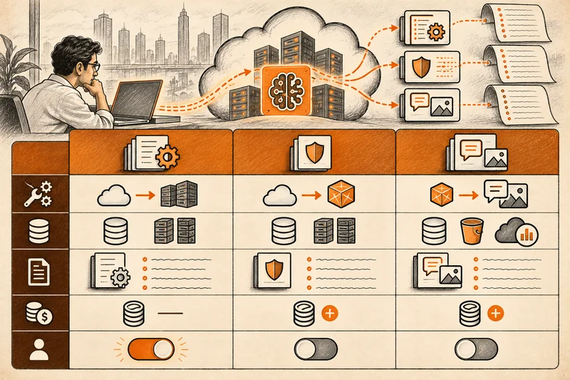 Table of the three Amazon Bedrock logging settings, CloudTrail management events, CloudTrail data events and model invocation logging, with their defaults