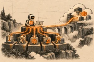 identities behind one Bedrock agent: service role, Lambda execution roles, AgentCore Runtime execution role, workload identity and credential providers. An insight by Cy5.
